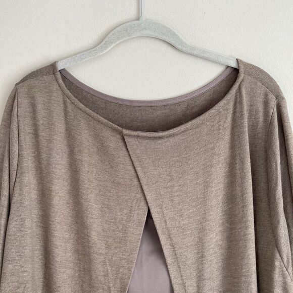 Lands End Womens Sweater Blouse Split Back Size 3X Beige Soft Lightweight - Picture 7 of 10